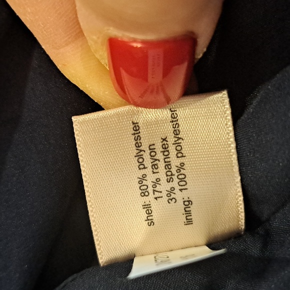 NWT THE LIMITED, Women's blazer, navy blue & small white polka dot. Size XL Tall - Picture 8 of 9